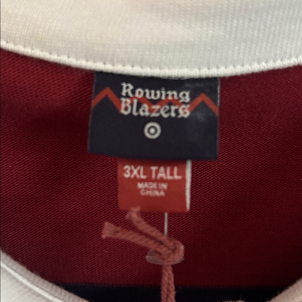 Rowing Blazers burgundy and navy Rugby Shirt - Picture 2 of 4